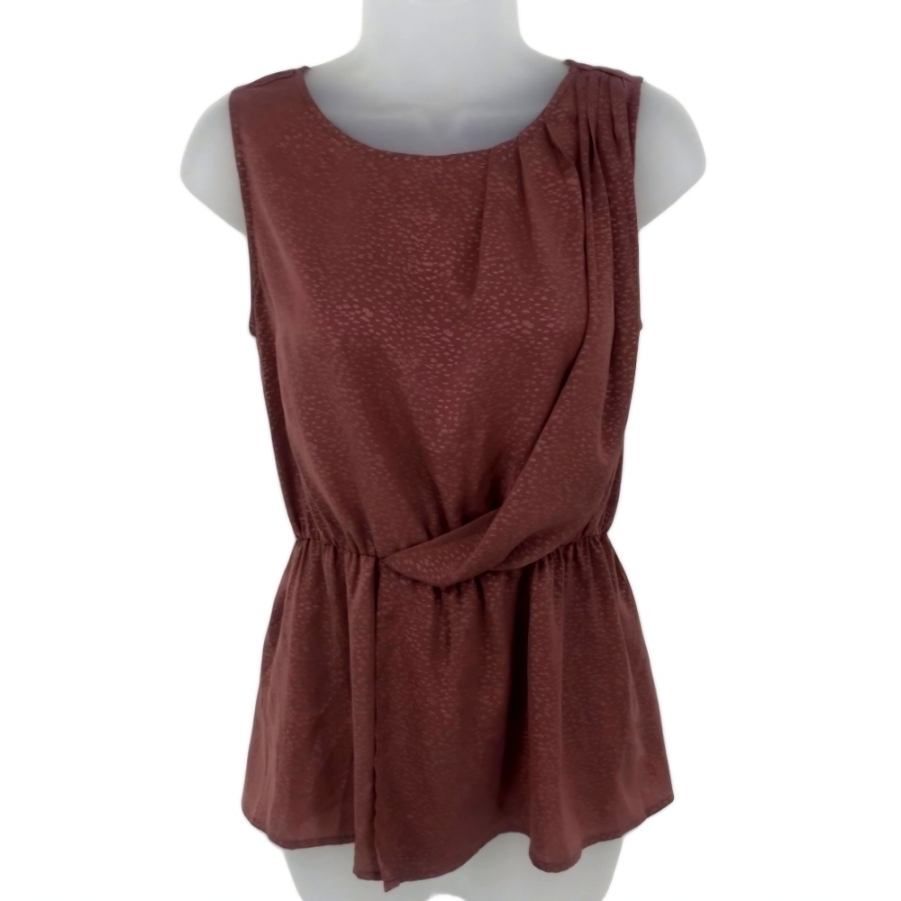 Massimo Mauve Faux Wrap Sleeveless Blouse Salmon color.